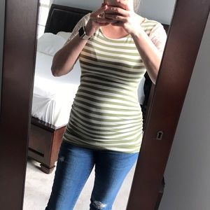 Jessica Simpson green & white maternity top!